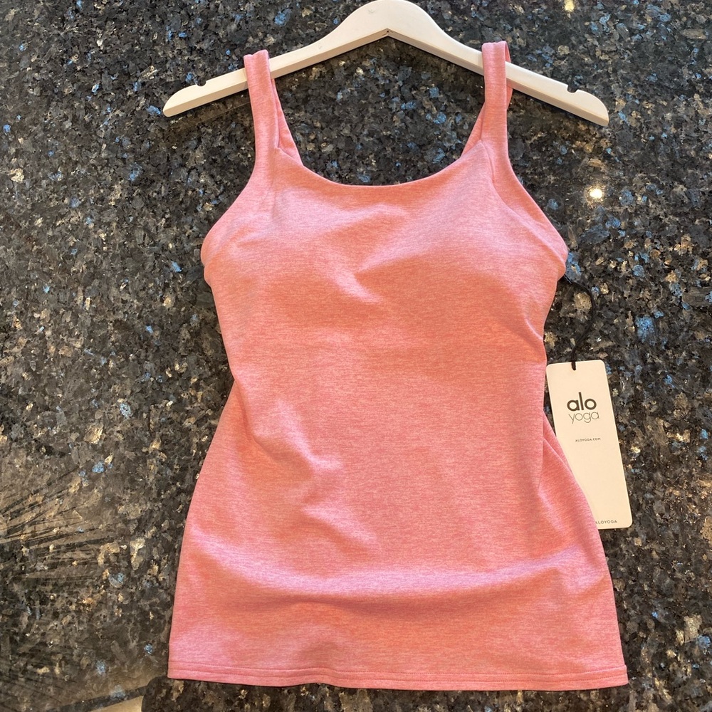 NWT ALO Pink Tank Top Bra Size Medium